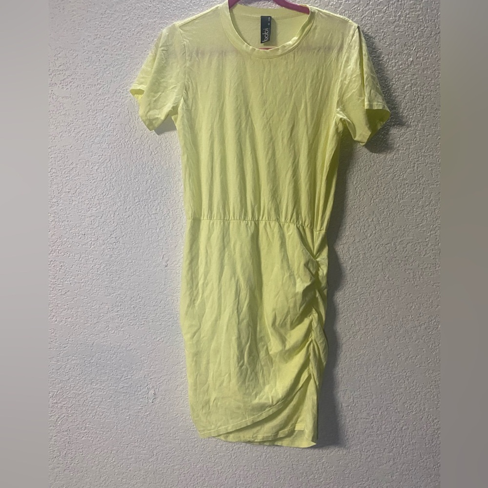 Bobi summer yellow mini t-shirt cotton dress